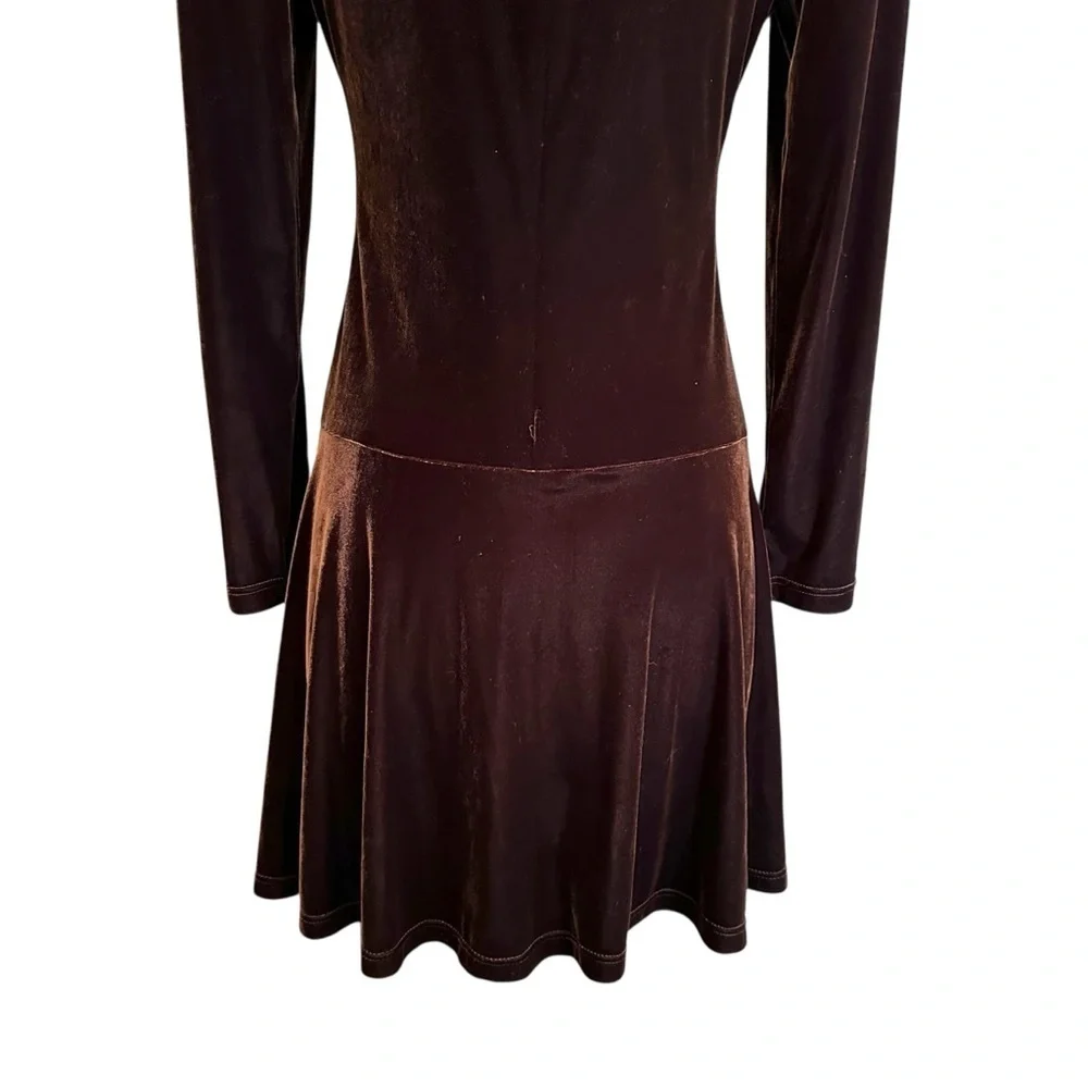 JOSEPH RIBKOFF Vintage Velvet Dress‎ Chocolate Brown Quiet Luxury Glam NWT
